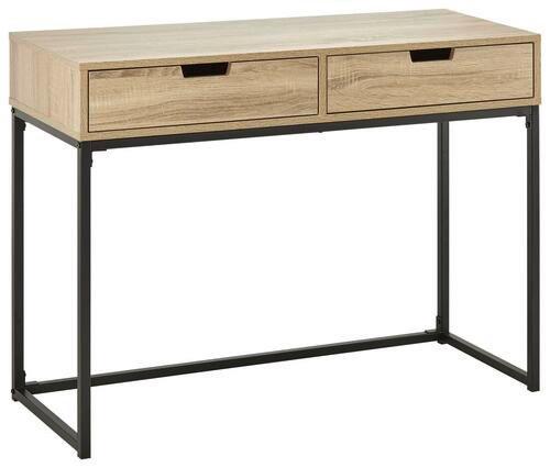 Konsolentisch Giorgia ca. 100x38 cm Eiche - Eichefarben/Schwarz, MODERN, Holzwerkstoff/Metall (100/38/76cm) - Bessagi Home