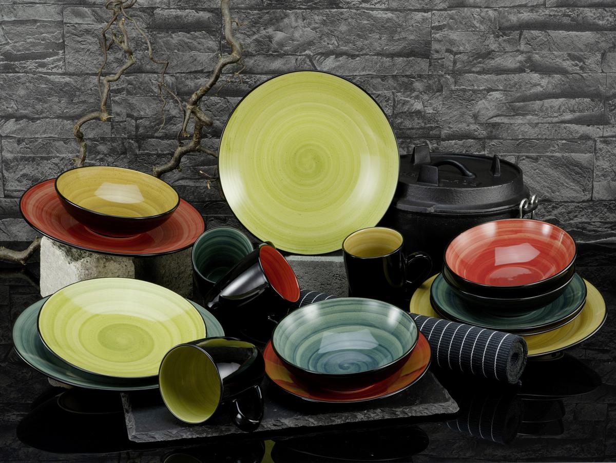 Kombiservice Samoa aus Steinzeug, 16-teilig - Multicolor, MODERN, Keramik (32,5/31/31cm) - Creatable