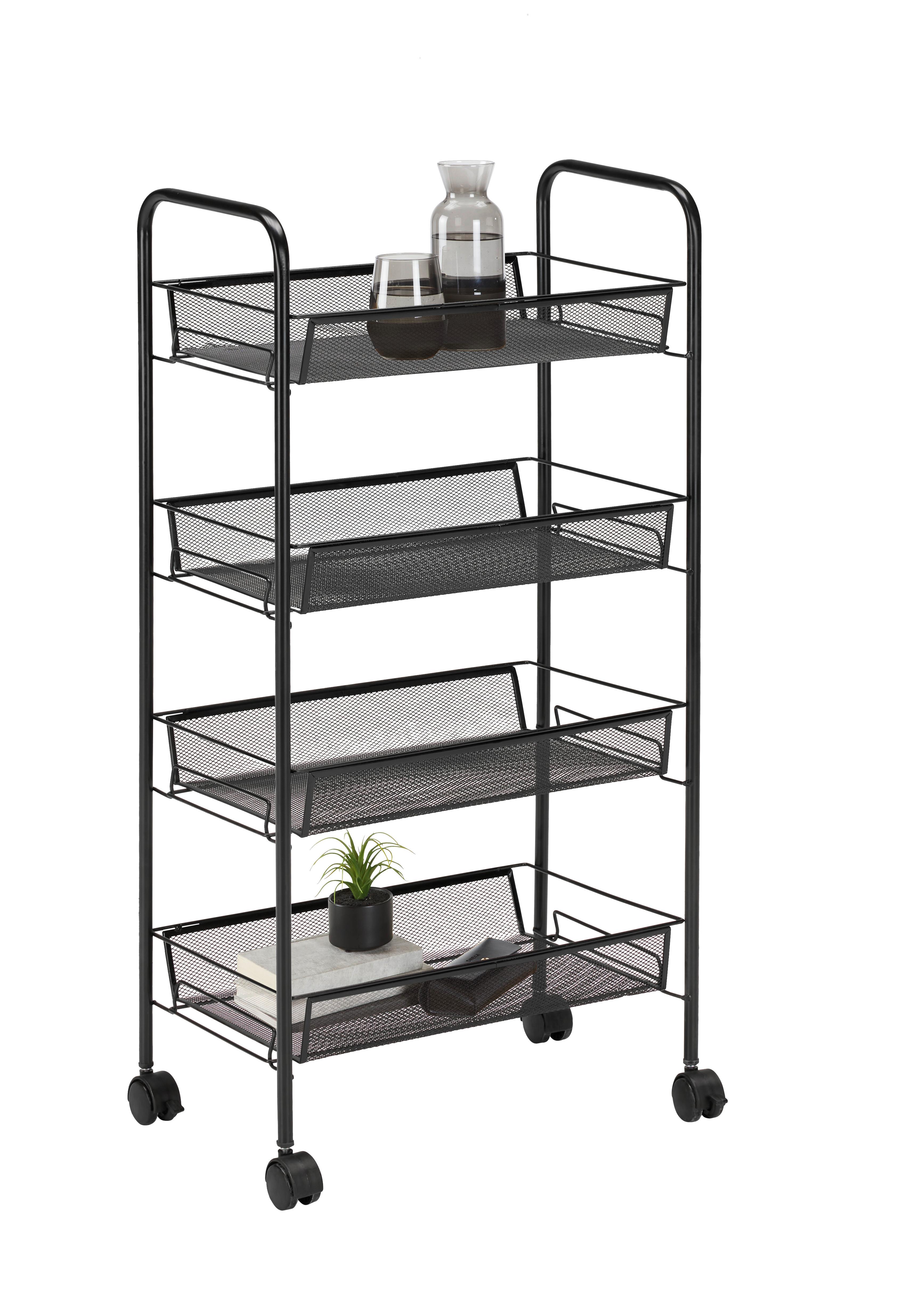 Allzweckwagen in Schwarz - Schwarz, Modern, Kunststoff/Metall (44/85/26cm) - Based