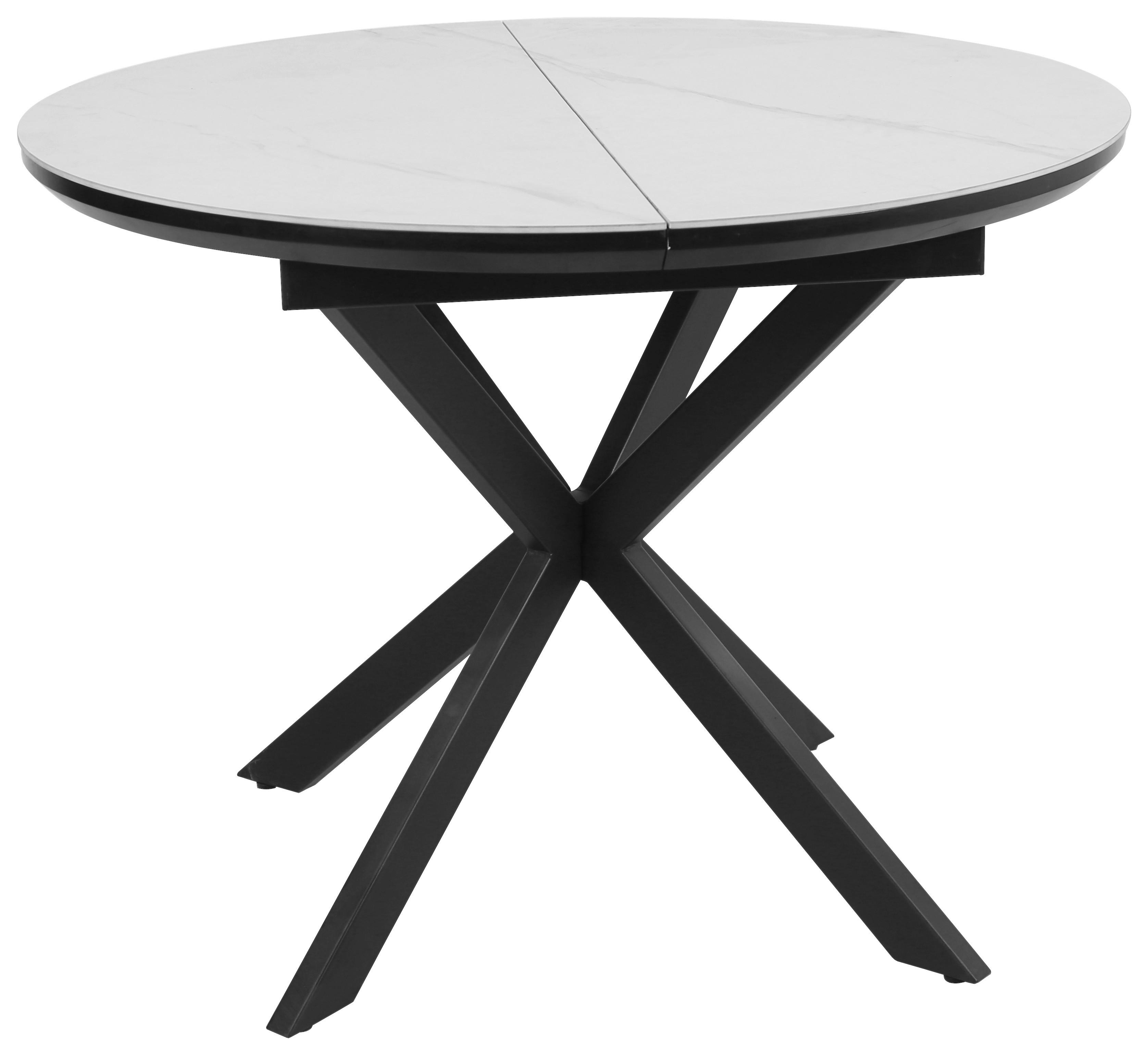 MASĂ LEX - alb/negru, Basics, ceramică/metal (100-130/76/100cm) - Mömax