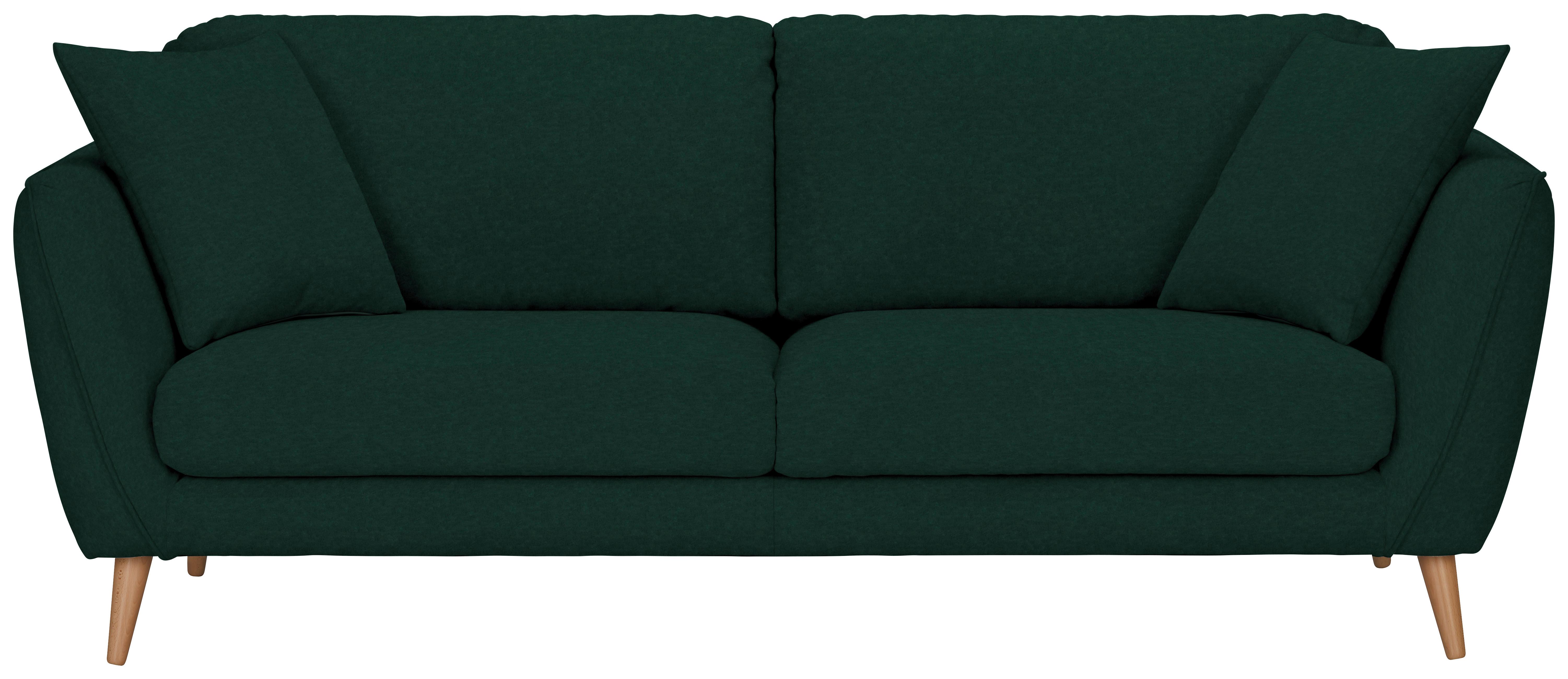 3-Sitzer-Sofa Nicolo in Grün - Naturfarben/Grün, KONVENTIONELL, Textil (215/70/47/97cm) - Zandiara