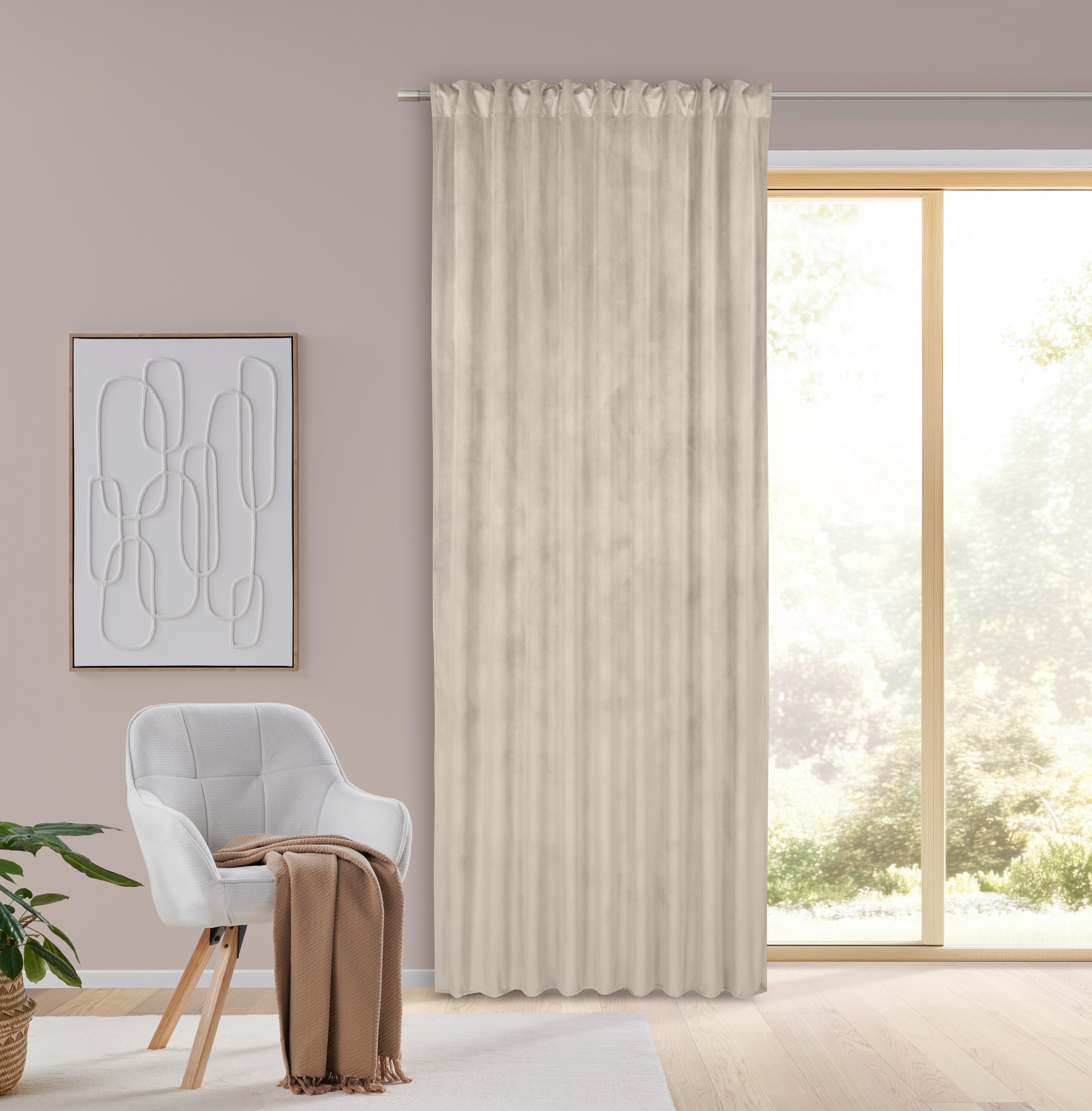GARDINLÄNGD BIANCA - ljusgrå, Klassisk, textil (140/245cm) - Modern Living