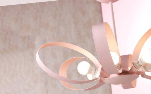 Kronleuchter Serena Pink max. 6 Watt - Pink, Design, Metall (65/110cm)