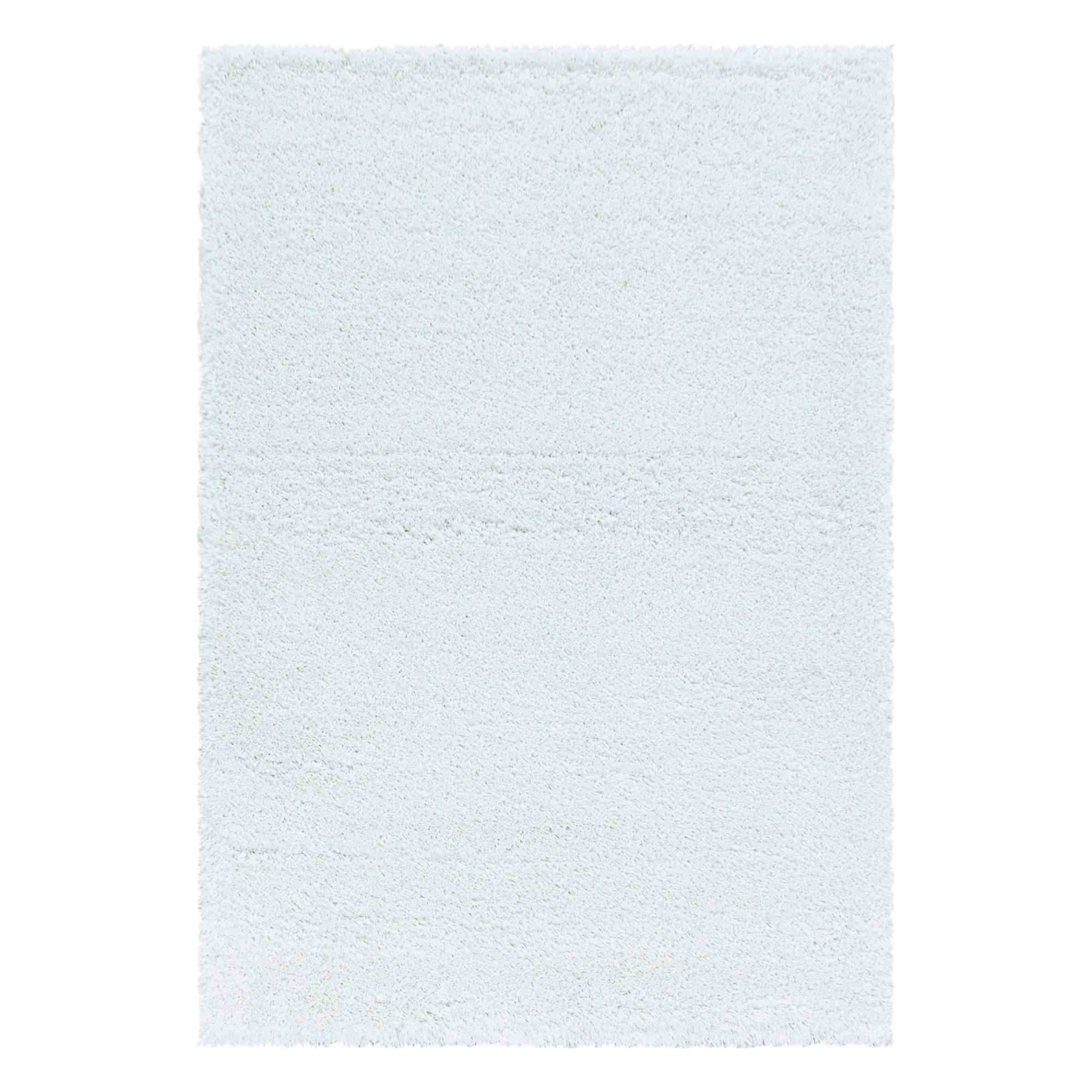 Hochflorteppich Fluffy Weiß ca. 60x110cm - Weiß, Basics, Textil (60/110cm)