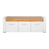 MEDIABÄNK LEONARDO - vit/kromfärg, Modern, metall/trämaterial (160/56/45cm) - Mömax