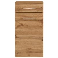 Spodnja Omarica Florida, Barva Hrasta - barve kroma/barve hrasta, Moderno, kovina/leseni material (40/79/35cm) - Premium Living