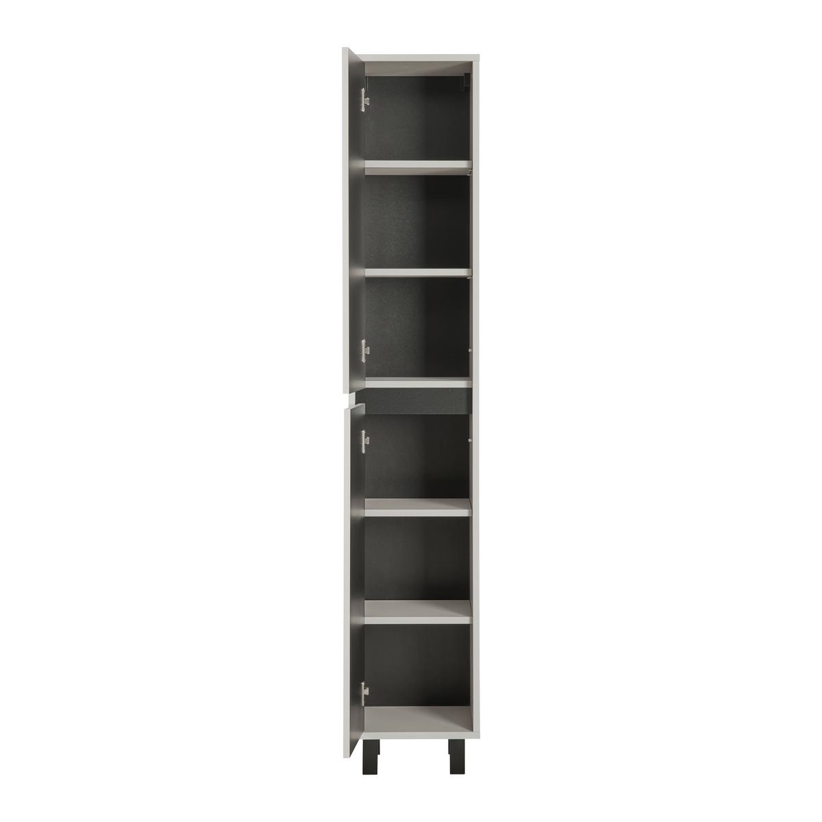 Hochschrank Sophia Kaschmir - Kaschmir/Schwarz, MODERN, Holzwerkstoff (35/190/33cm) - Mömax