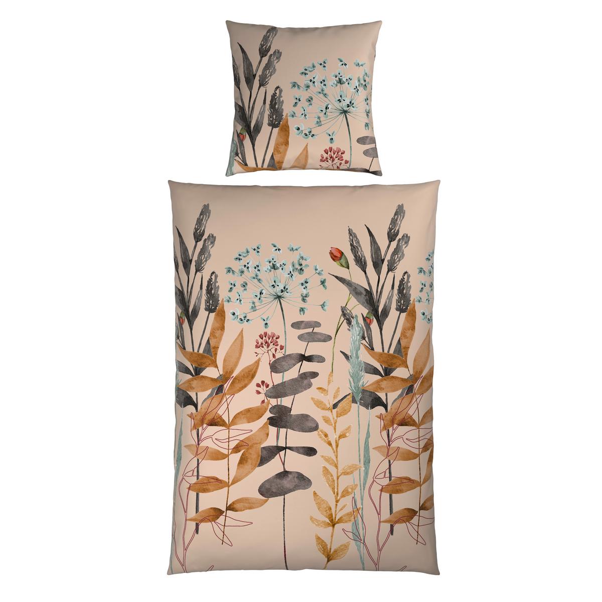 Bettwäsche Leavi XL Beige ca. 155x220cm - Beige, MODERN, Textil (155/220cm) - Mömax