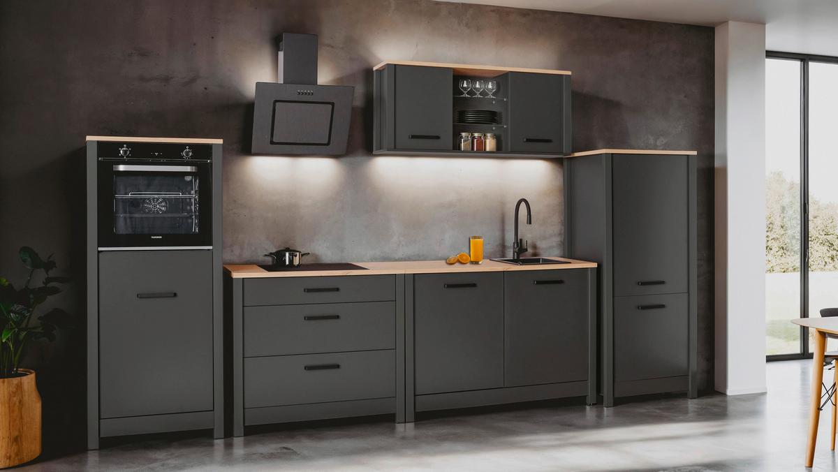 Geräteumbauschrank Venet, Anthrazit/Artisan Eiche - Anthrazit/Schwarz, ROMANTIK / LANDHAUS, Holzwerkstoff/Metall (70/167/60cm) - Mömax