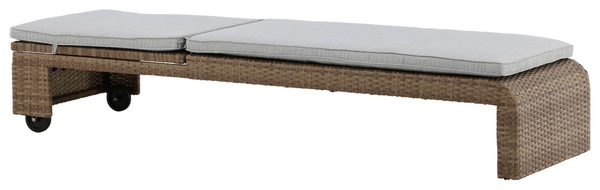 Sonnenliege London ca. 60x32x196 cm Hellbraun - Sandfarben/Hellbraun, KONVENTIONELL, Kunststoff/Textil (60/32/196cm) - Gardenson