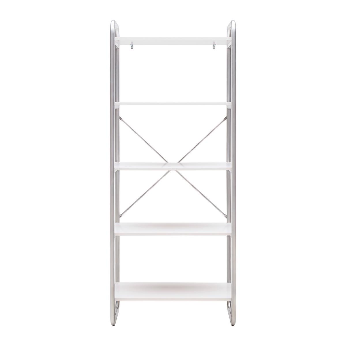 Regal Elva -Exklusiv- - Weiss/Silberfarben, Modern, Holzwerkstoff/Metall (70/173/40cm) - Mömax