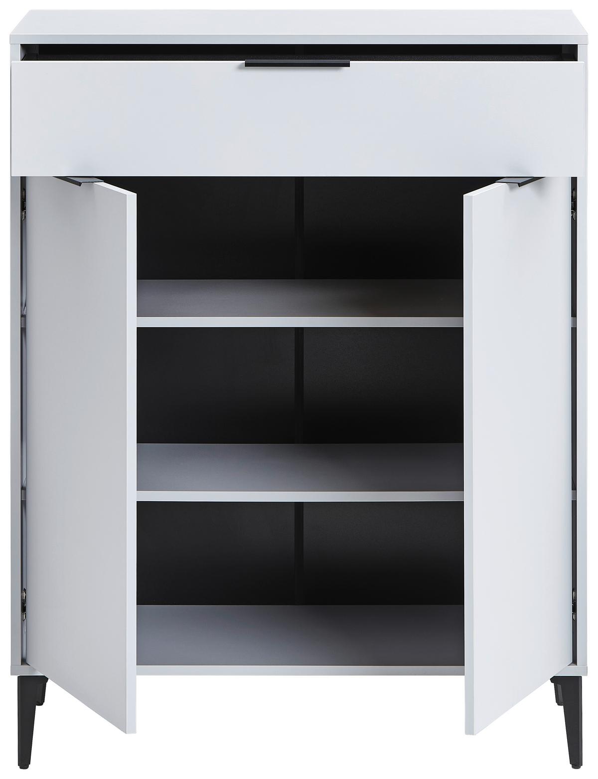 SZAFKA NA BUTY JOLLY - antracytowy/jasnoszary, Modern, materiał drewnopochodny/metal (92/117/40cm) - Hom`in