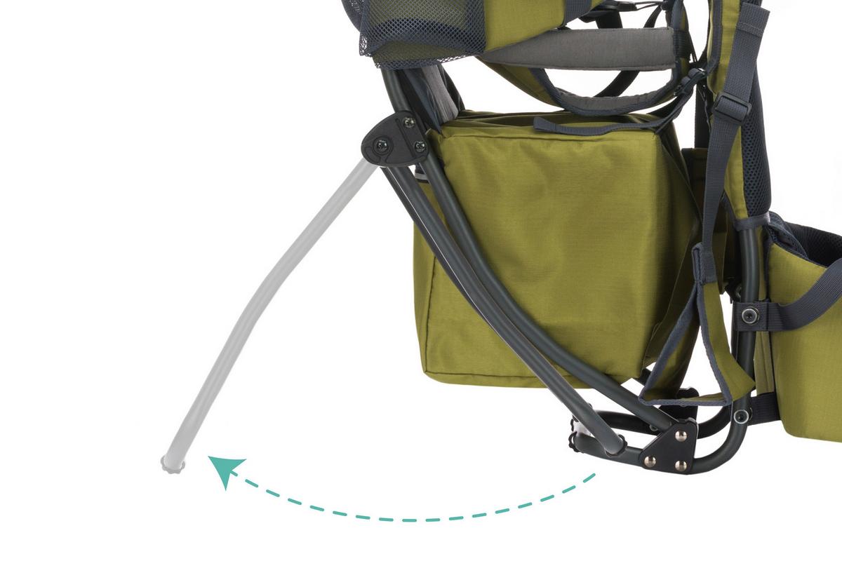 NOSIDEŁKO NA PLECY HB110-04 ELITE - zielony/antracytowy, Basics, tworzywo sztuczne/metal (37,5/84/80cm) - Fillikid
