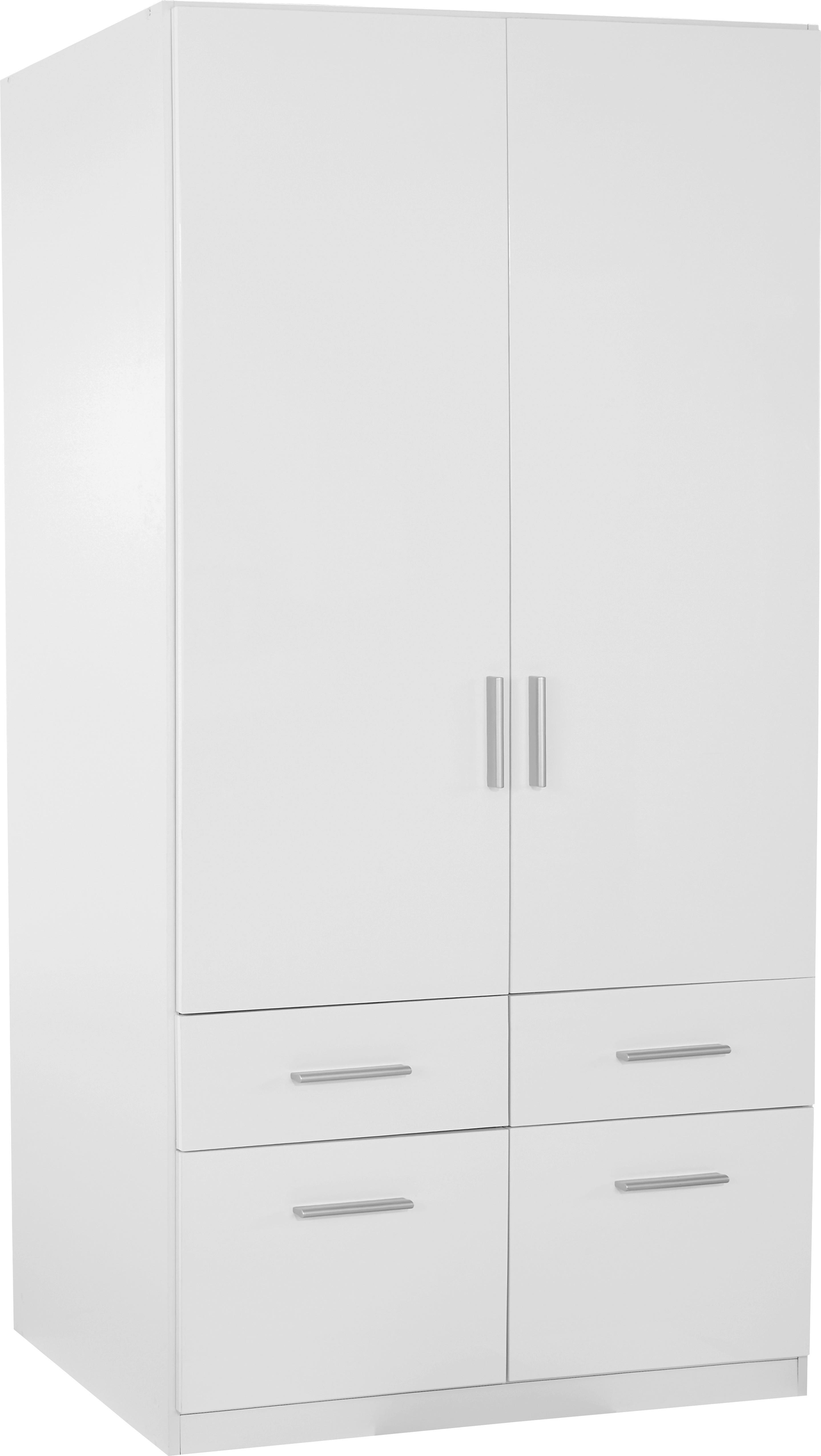 Omara Za Oblačila Celle, Bela, Š. 91 Cm - bela/barve aluminija, Moderno, umetna masa/les (91/197/54cm) - Premium Living