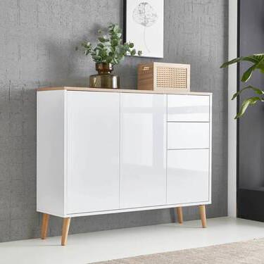 Kommode Mailand Typ 10 Weiß - Weiß Hochglanz/Weiß, MODERN, Holz/Holzwerkstoff (105,5/86/33cm) - MID.YOU