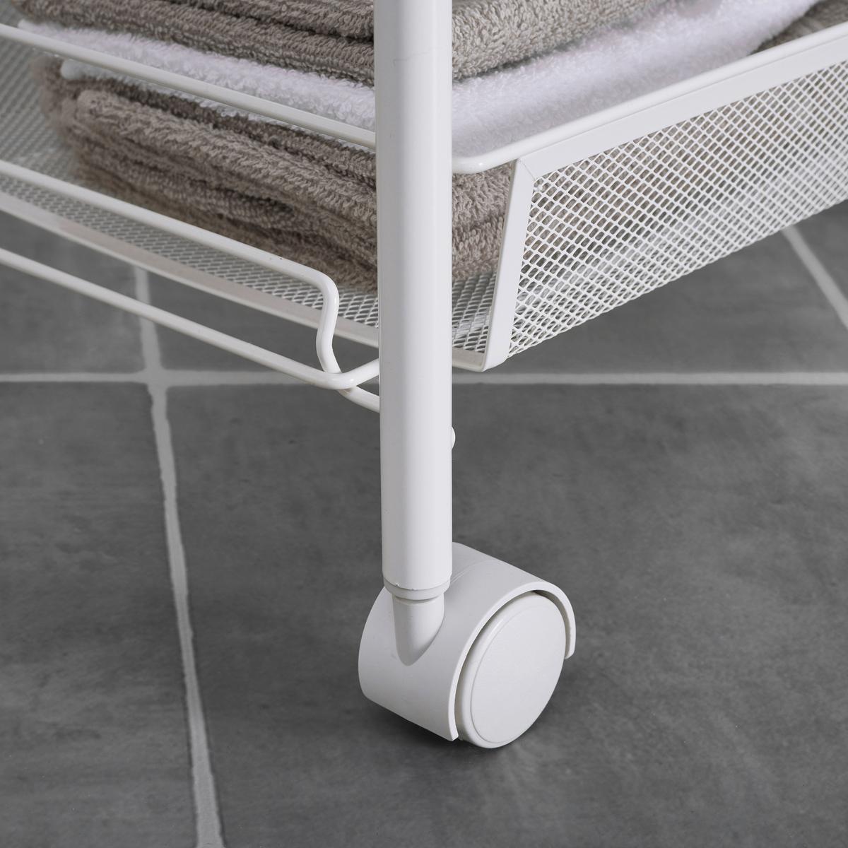 Rollwagen Sandro Weiß Metall - Weiß, MODERN, Kunststoff/Metall (45/105/26cm) - Bessagi Home