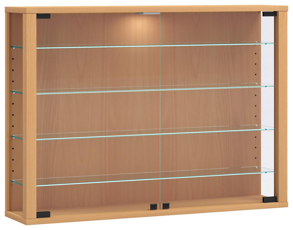 Viseča Vitrina Vitrosa L, Barva Bukve - barve bukve, Design, steklo/leseni material (83/60/18cm) - MID.YOU