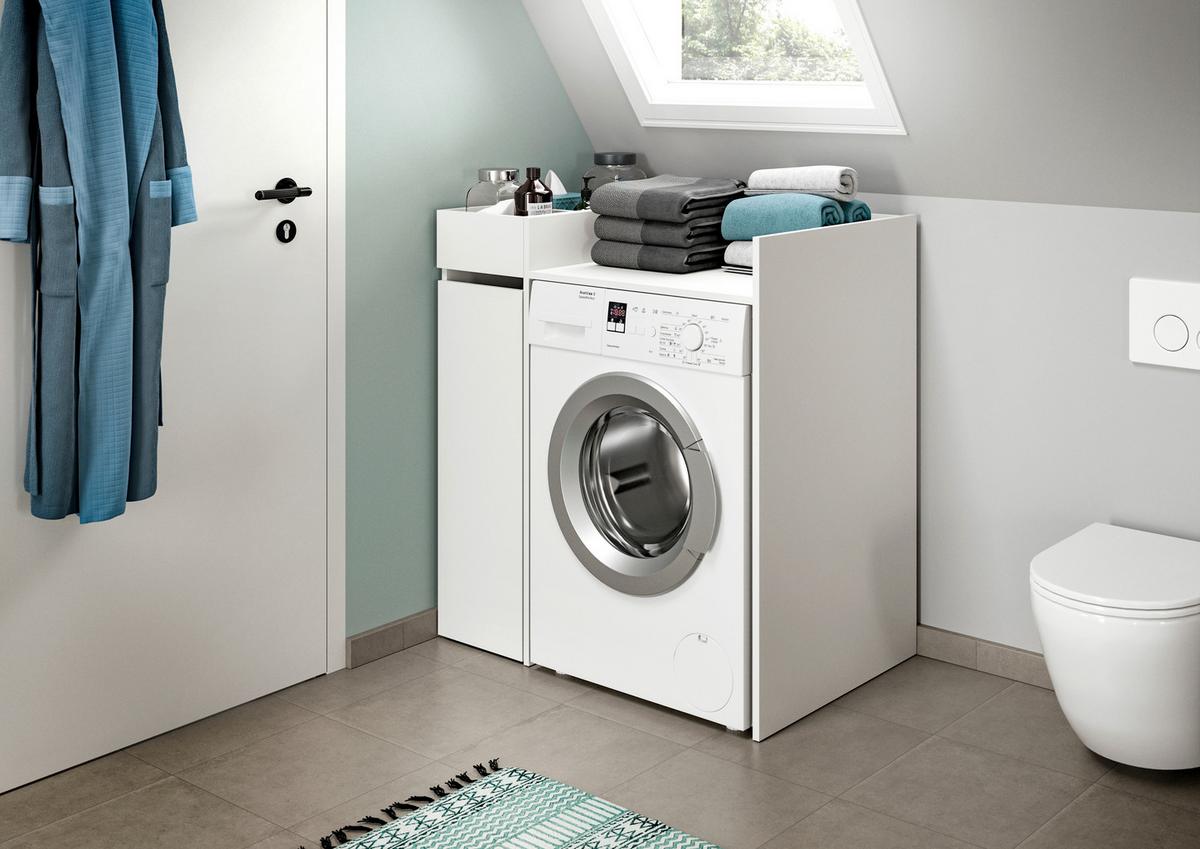 Omarica Za Pralni Stroj Free, Bela - bela, Moderno, leseni material (95/101/60cm) - MID.YOU