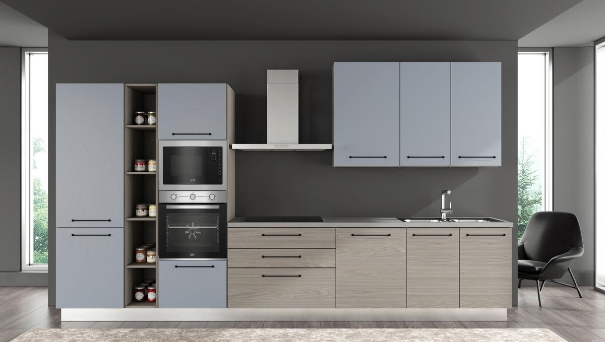 Blok Kuhinja S Aparatima Line 390 - siva/hrast sivi, Konvencionalno, drvo/metal (390/216-240/60cm) - Mömax