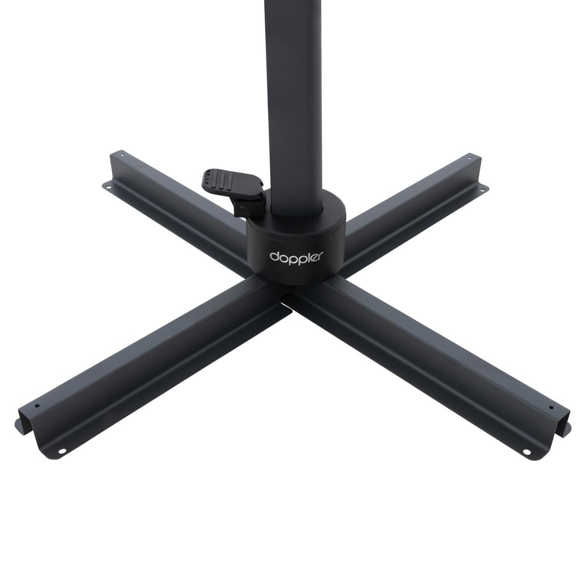 Ampelschirm Myzone Hellgrau ca. 320x240cm - Anthrazit/Hellgrau, Basics, Textil/Metall (320/240cm) - Doppler