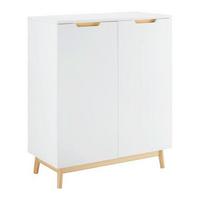 Kommode Nicole Weiß/Kiefer Echtholz/MDF - Weiß/Kieferfarben, MODERN, Holz (80/94,5/38cm) - Bessagi Home