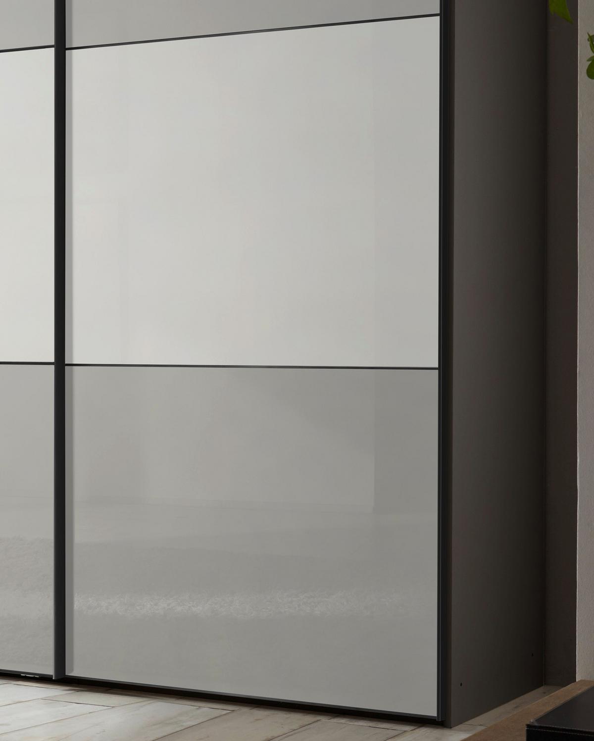 Ormar Sa Staklenim Kliznim Vratima Includo - bijela/tamno siva, Moderno, staklo/drvni materijal (167/222/68cm) - Premium Living