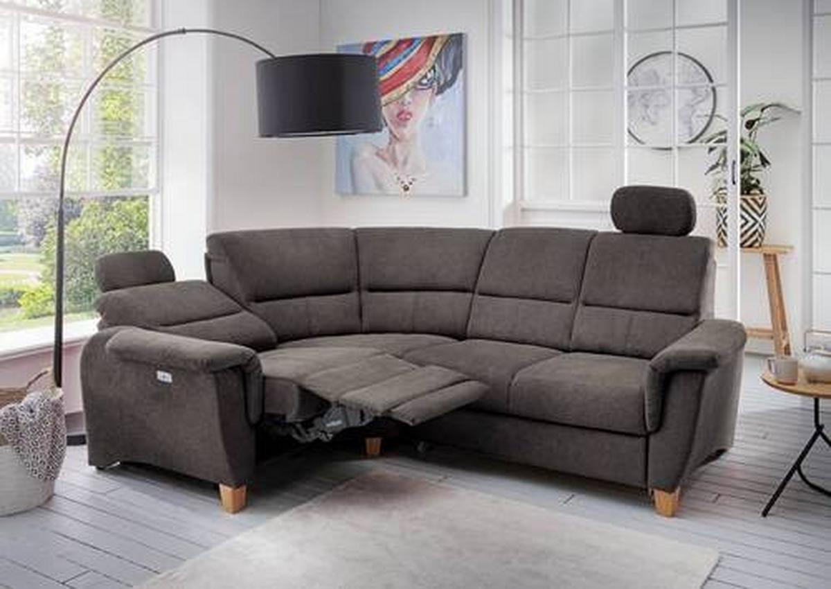 Wohnlandschaft Parole Anthrazit Struktur - Wildeiche/Anthrazit, KONVENTIONELL, Holz/Textil (186/237cm) - Livetastic