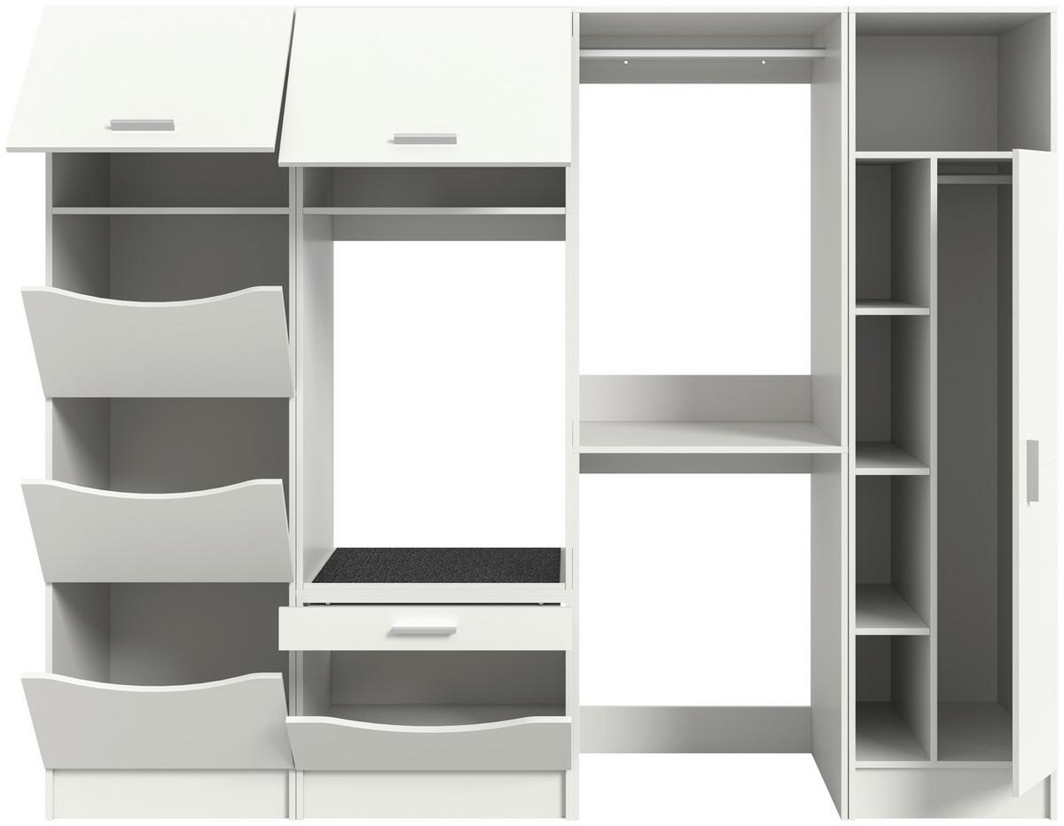 Regal Za Pralnico Free, Bela - bela, Basics, leseni material (242/195/68cm) - MID.YOU