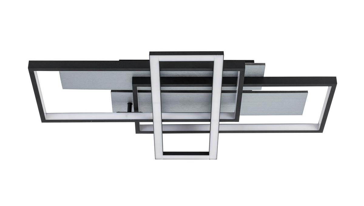 Stropna Led-svetilka Amor - srebrne barve/črna, Moderno, kovina/umetna masa (66/40/7cm) - Mömax