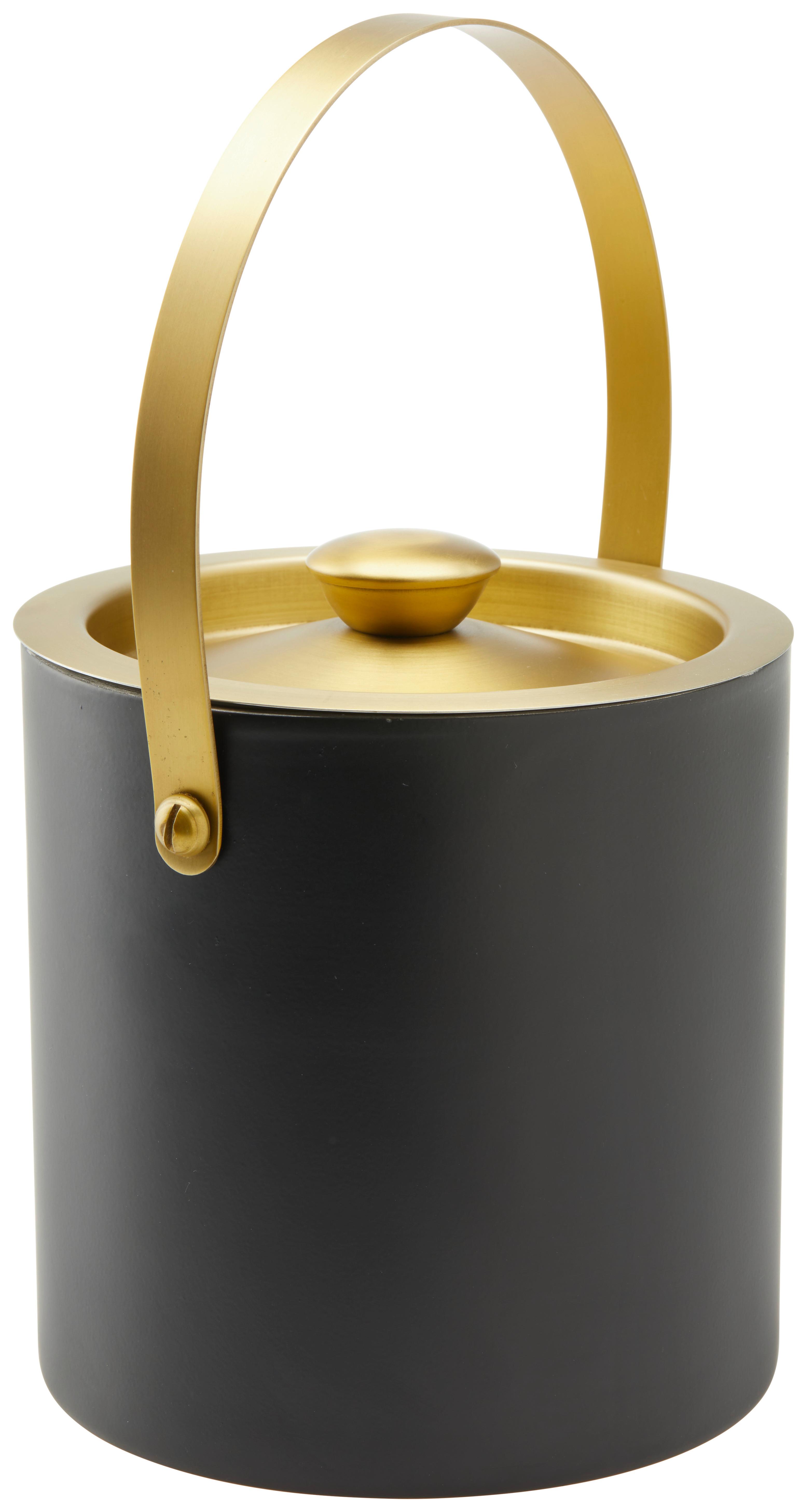 Eiseimer Glamour in Schwarz/Goldfarben ca.1,5l - Goldfarben/Schwarz, Modern, Metall (15/18cm) - Mömax
