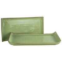 Set Pladnjev Za Serviranje Green, 2-Delni - zelena, Trend, keramika (16,5/33cm) - Creatable