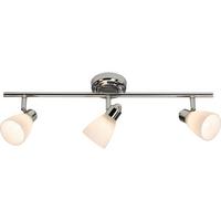 Deckenleuchte Kensington in Weiß max. 28 Watt - Chromfarben/Weiß, KONVENTIONELL, Glas/Metall (14,5/52/18,5cm) - Brilliant