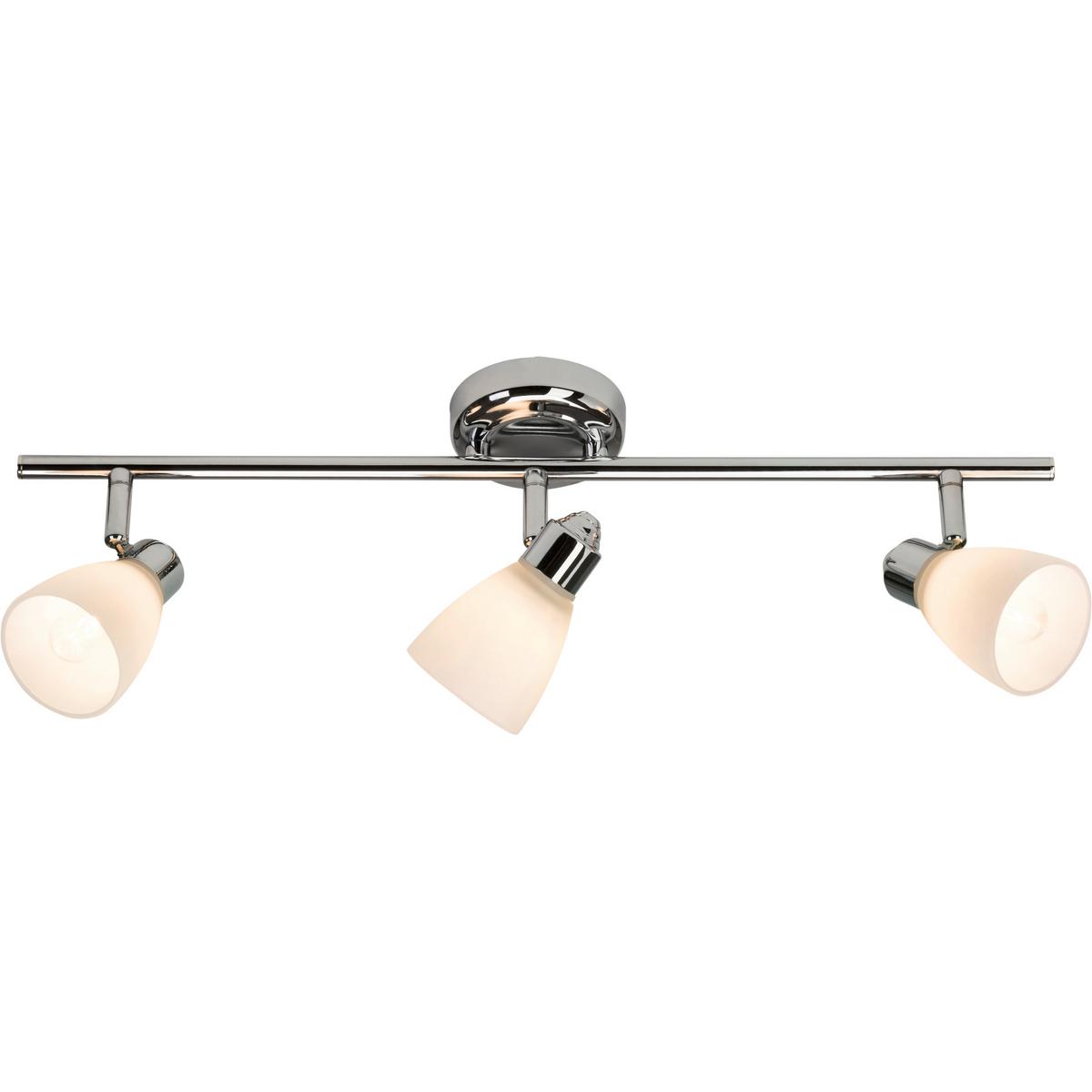 Deckenleuchte Kensington in Weiß max. 28 Watt - Chromfarben/Weiß, KONVENTIONELL, Glas/Metall (14,5/52/18,5cm) - Brilliant