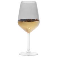 Weinglas Glamour in Schwarz/Goldfarben ca.490ml - Goldfarben/Schwarz, Romantik / Landhaus, Glas (6,4/22cm) - Premium Living