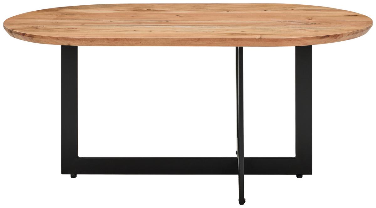 STOLIK KAWOWY LIJA - kolor naturalny/czarny, Design, metal/drewno (105/45/60cm) - MID.YOU