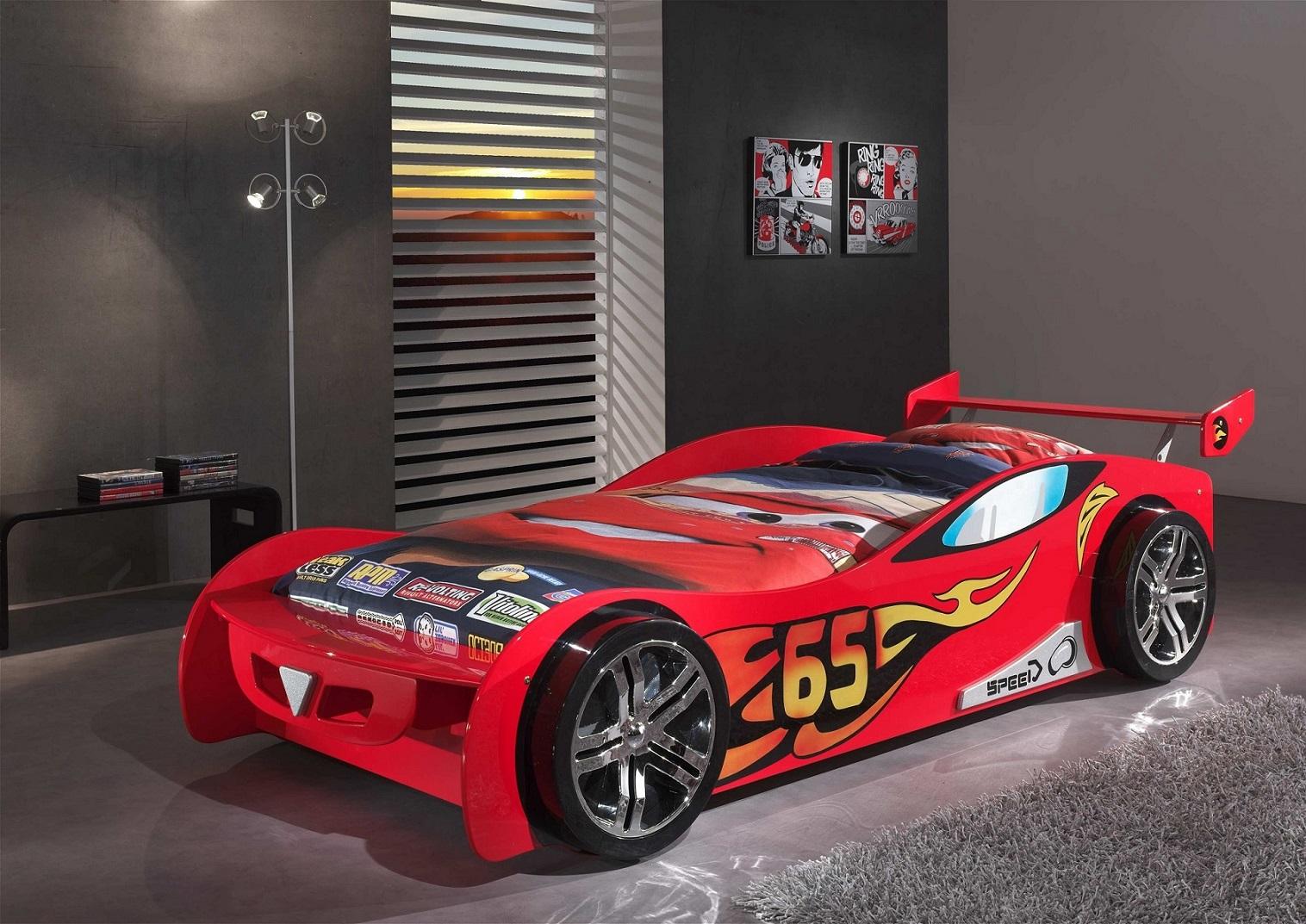 Autobett Le Mans Rennauto 90x200 cm Rot - Rot, MODERN, Holzwerkstoff (90/200cm) - MID.YOU
