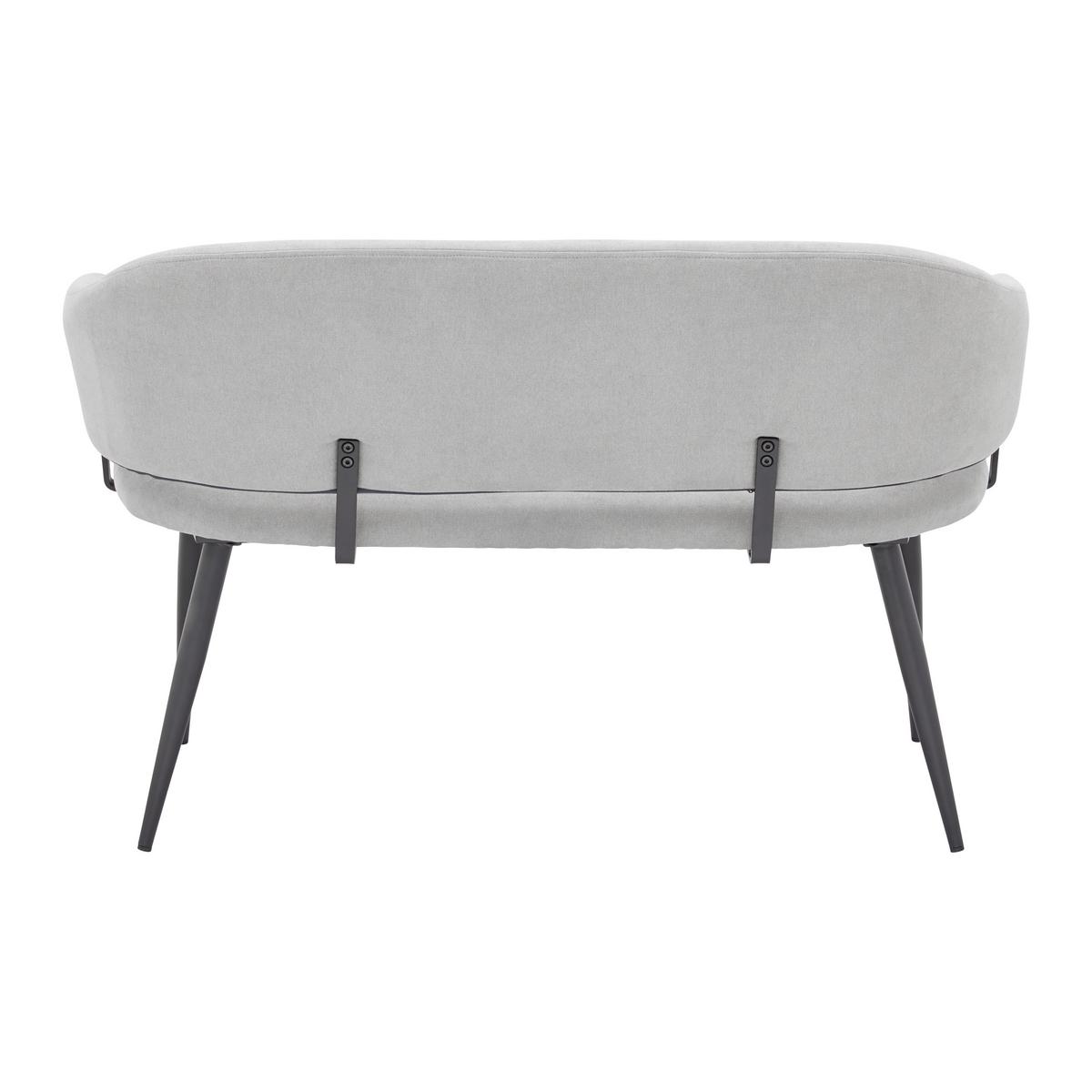 Sitzbank Nino Hellgrau Webstoff Gepolstert - Hellgrau/Schwarz, MODERN, Holz/Textil (120/80/58cm) - Bessagi Home