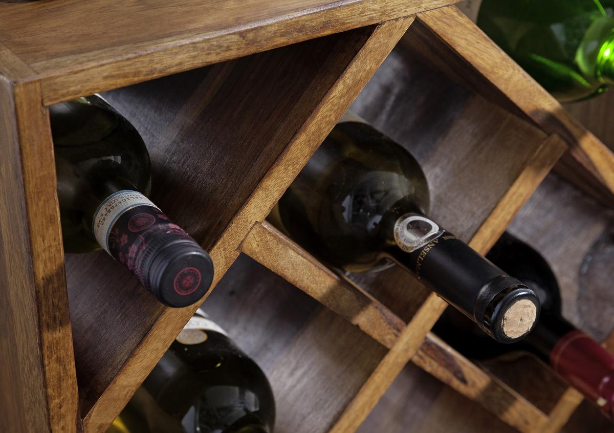 Stojalo Za Vino Weinregal - barve indijskega rožnega lesa, Moderno, les (40/40/25cm) - MID.YOU