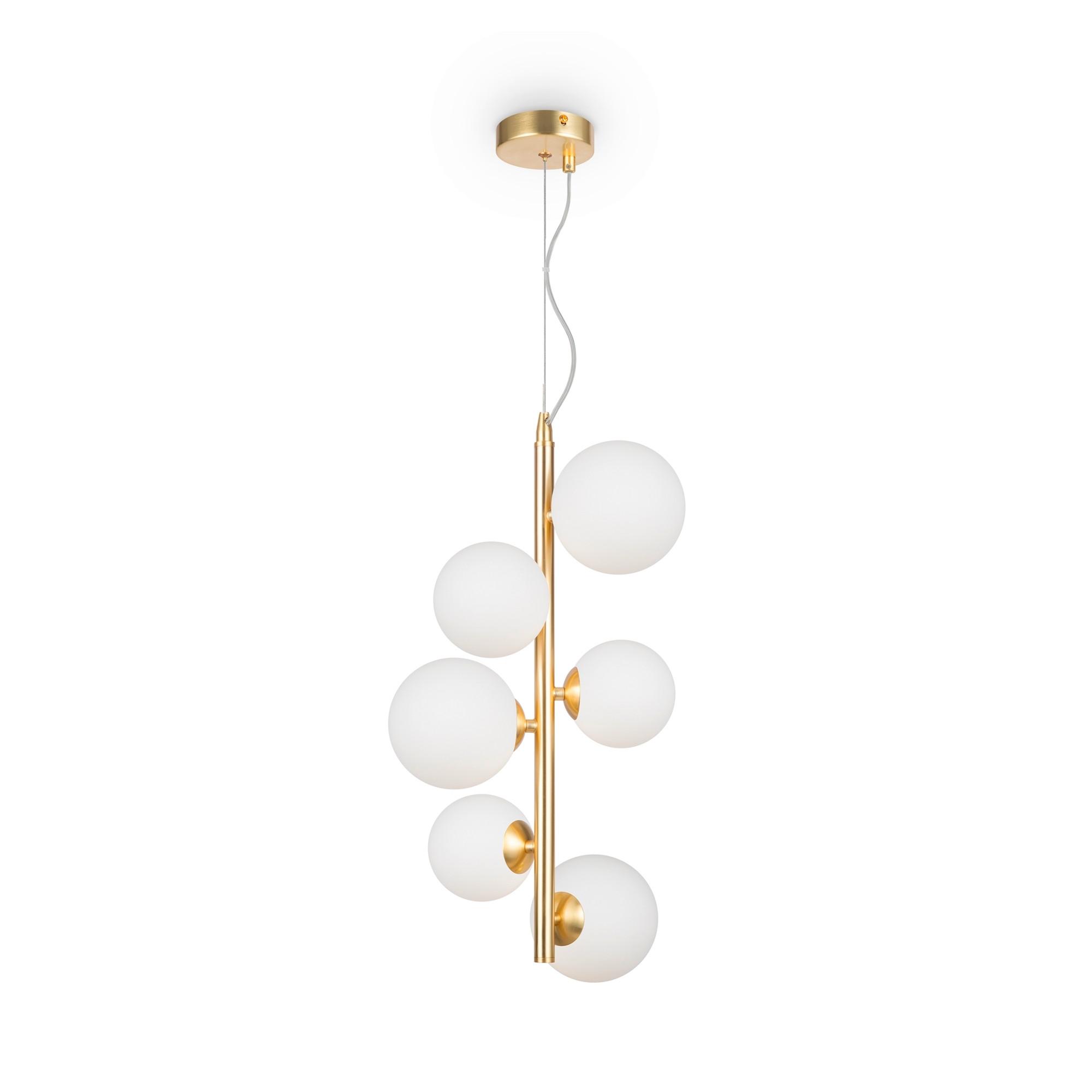PENDELLEUCHTE DALLAS - Weiss/Goldfarben, Trend, Glas/Metall (29/170cm) - MAYTONI
