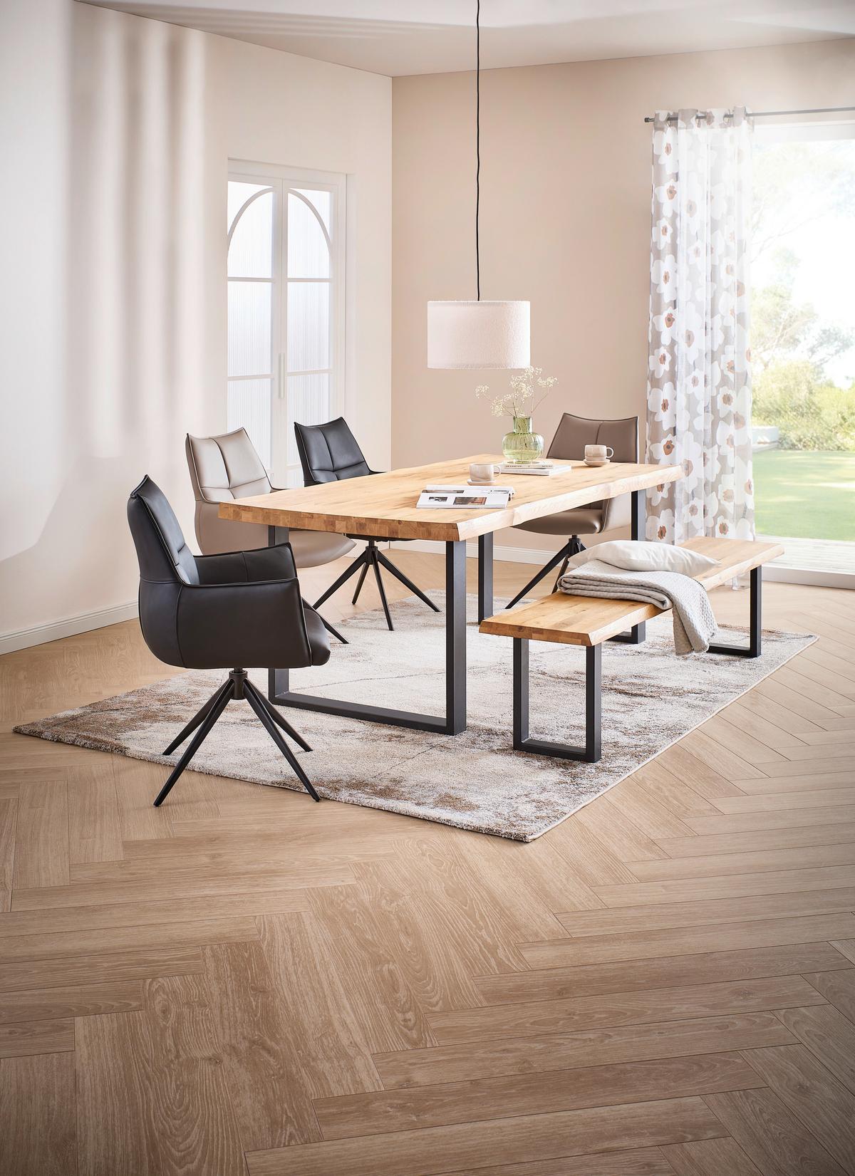 ŁAWKA COUNTRY - czarny, Natur, metal/drewno (160/44/40cm) - Landscape