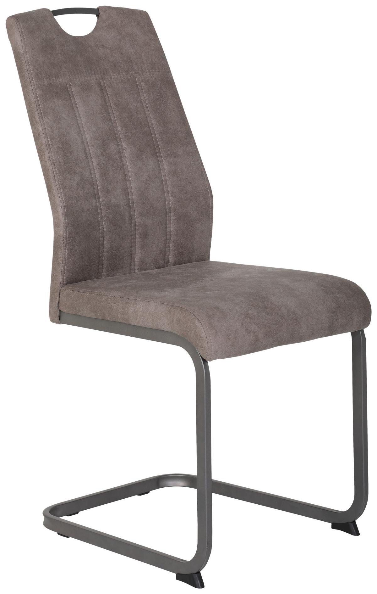 KRZESŁO NA PŁOZIE CHRISTINA II S - szary, Konventionell, metal/tkanina (44/98/61cm) - Carryhome