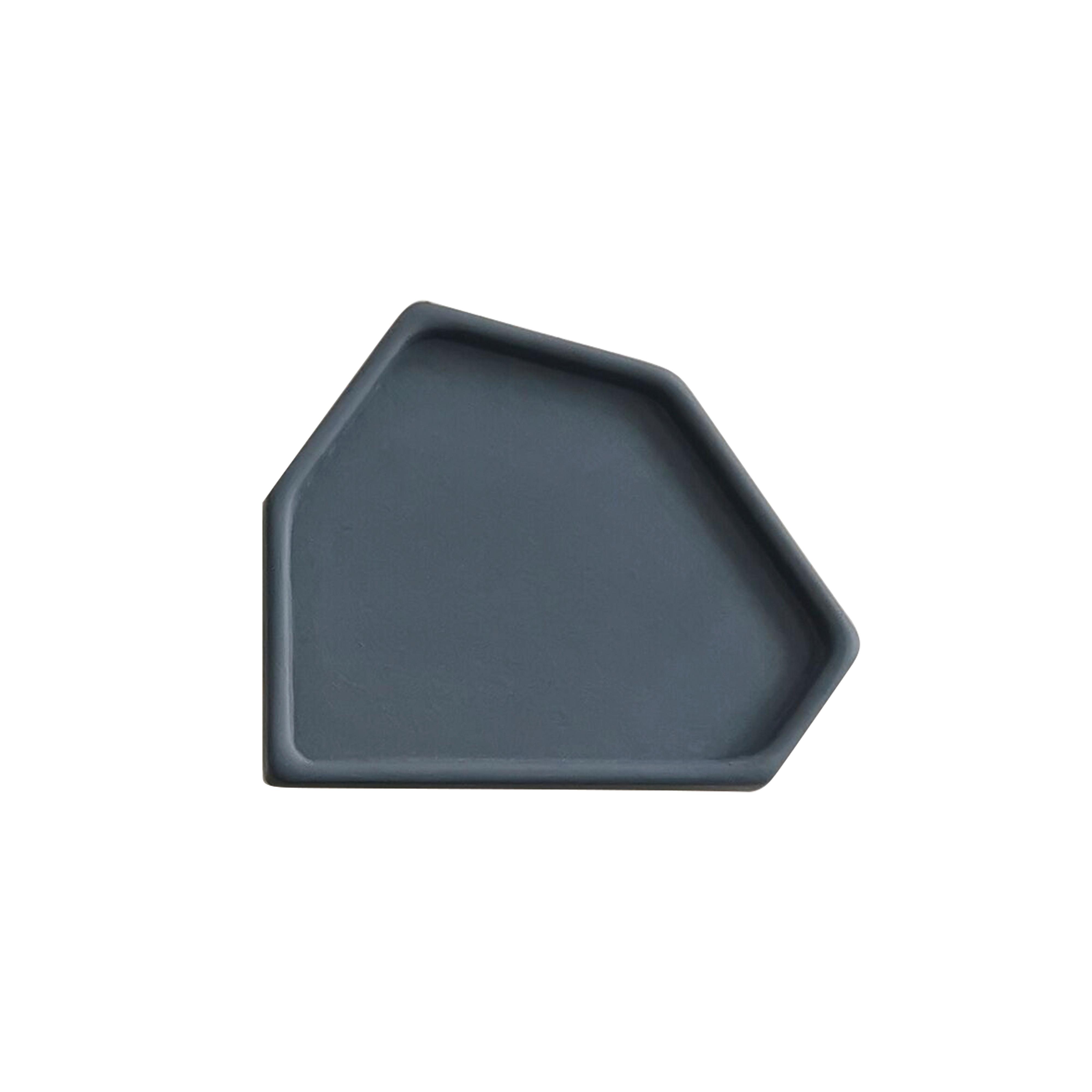 Dekoteller Phil in Grau - Grau, MODERN, Stein (15/12,5/1,5cm) - Modern Living
