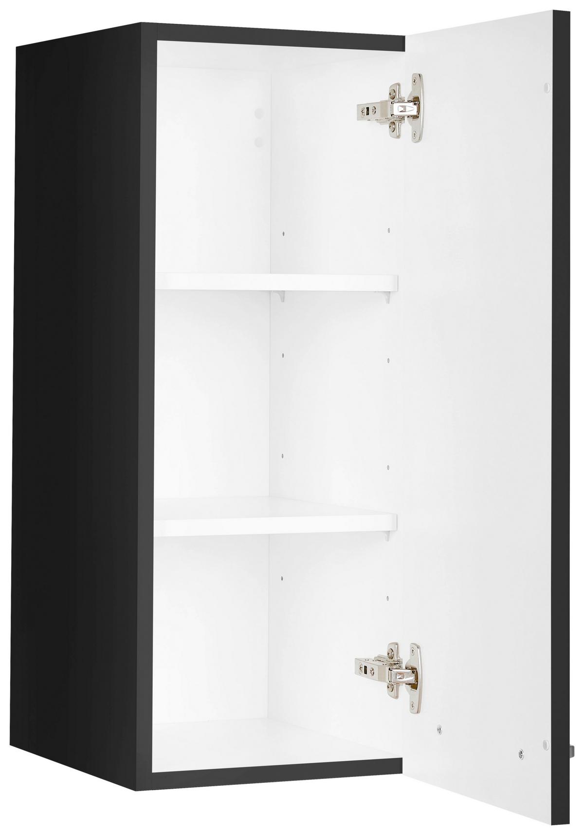 Küchenoberschrank Touch Schwarz - Edelstahlfarben/Schwarz, MODERN, Holzwerkstoff/Metall (30/72/35cm) - Nobilia