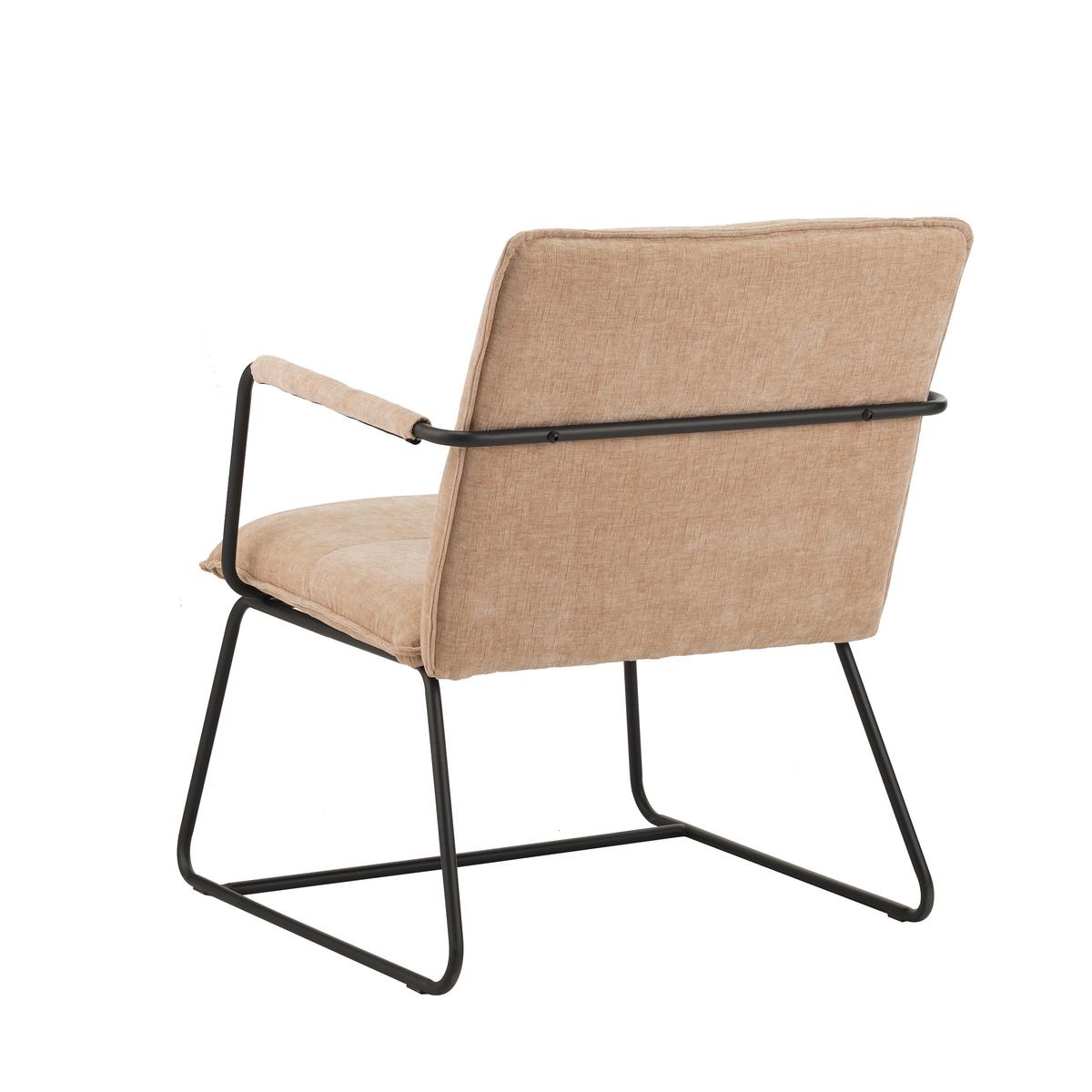 Naslanjač Bilbao, Bež - črna/bež, Moderno, kovina/tekstil (65/80/68cm) - MID.YOU