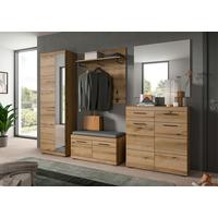 Garderobenbank SCOUT Eiche dunkel - Eiche dunkel/Anthrazit, Design, Holzwerkstoff/Kunststoff - Livetastic