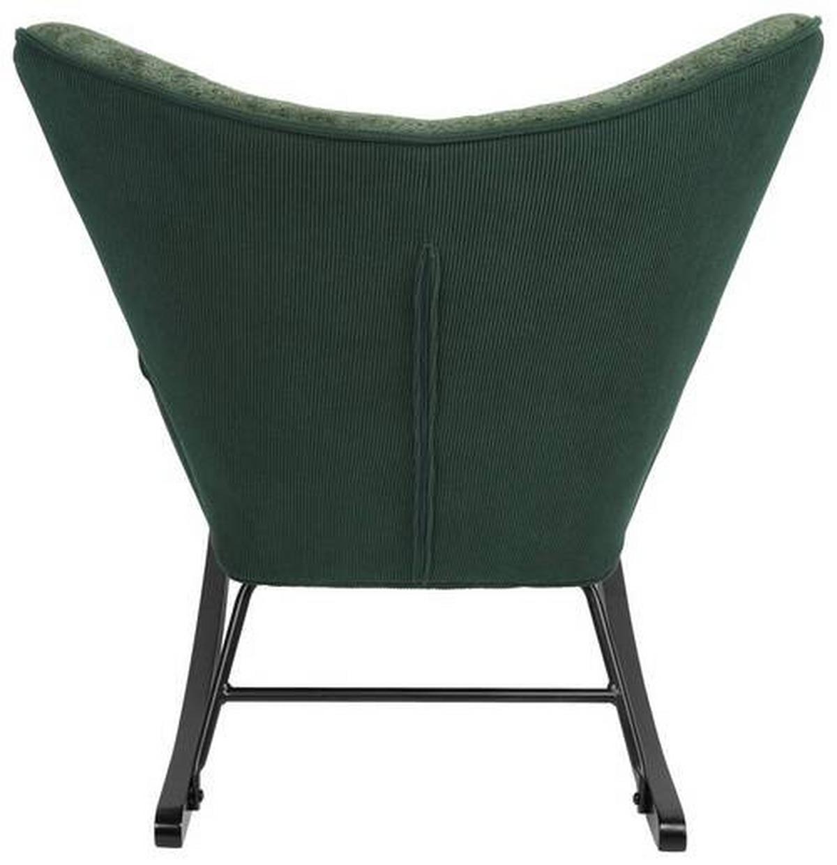 Schaukelstuhl Rock Grün/Schwarz - Schwarz/Grün, MODERN, Holz/Textil (66/90/77cm) - Mömax