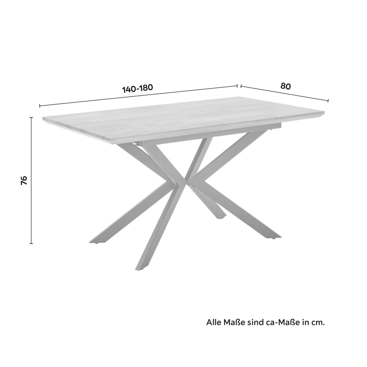 STÓŁ ROZSUWANY AKI - czarny/kolor orzecha włoskiego, Modern, materiał drewnopochodny/metal (140-180/80/76cm) - Bessagi Home