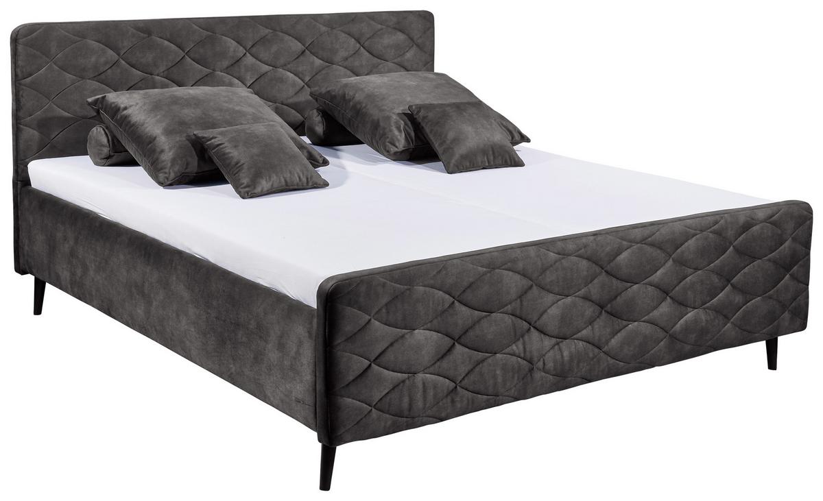 Polsterbett Mario A ca. 180x200 cm Dunkelgrau - Dunkelgrau, Basics, Holz/Holzwerkstoff (180/200cm) - MID.YOU