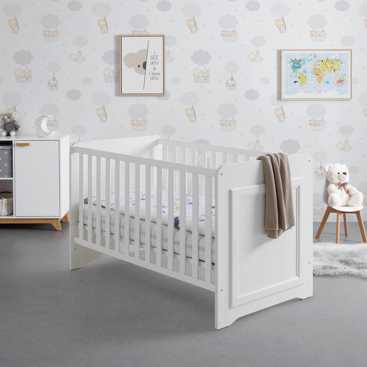 Gitterbett Marilou in Weiss ca. 70x140cm - Weiss, Romantik / Landhaus, Holzwerkstoff (70/140cm) - Zandiara