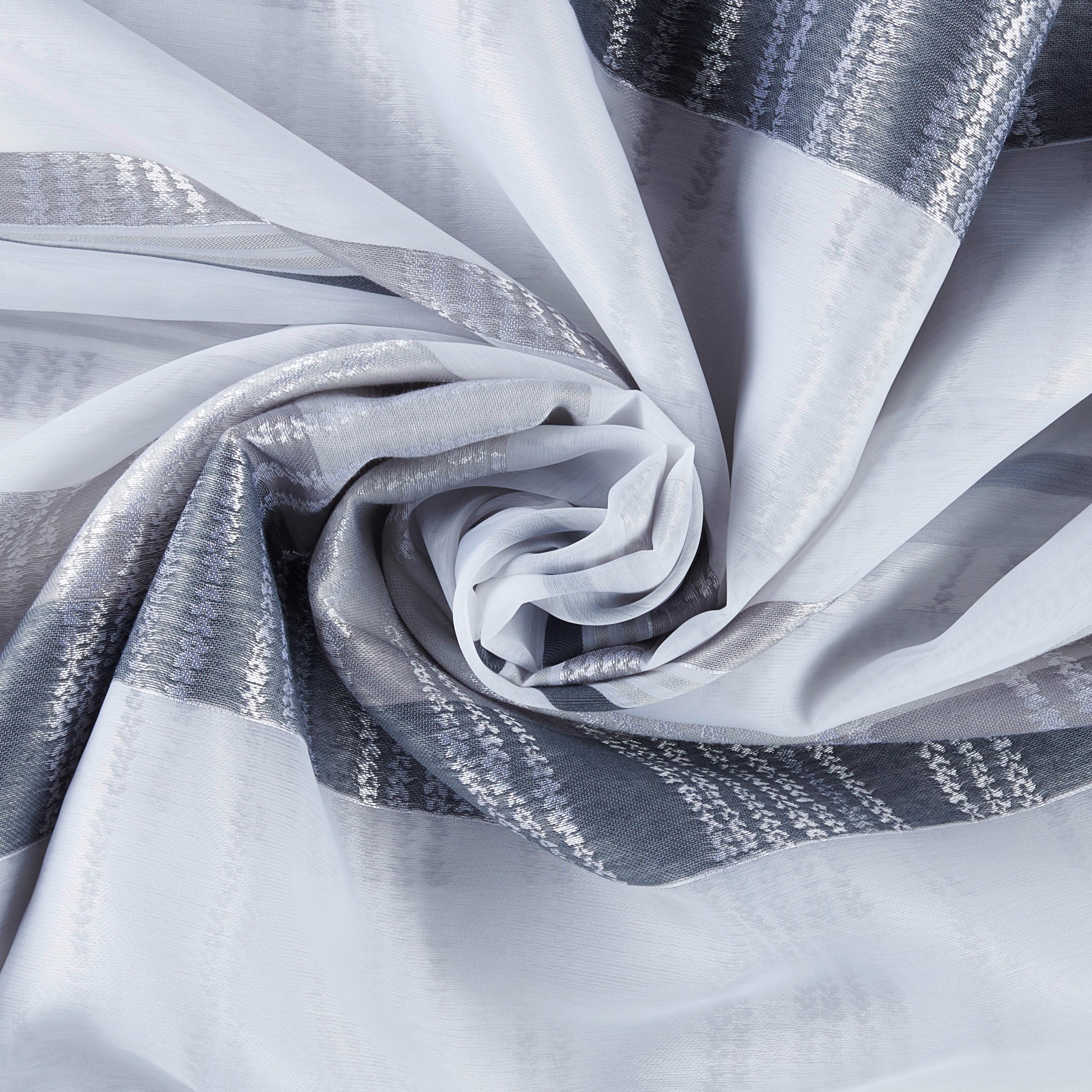 Készfüggöny Diane - antracit/fehér, Romantik / Landhaus, textil (140/245cm) - Modern Living